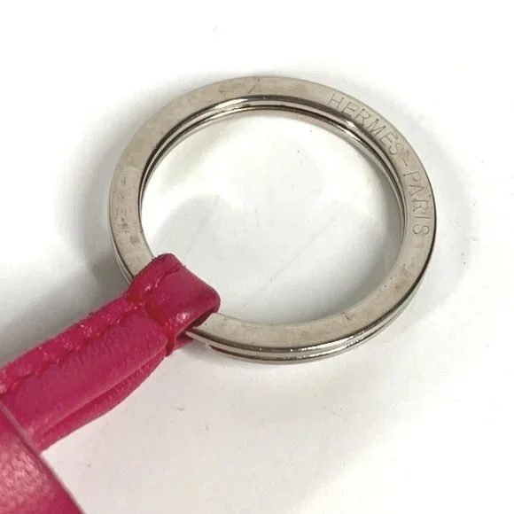 HERMES Fringe tassel Carmen Bag Charm Key Holder Leather / Metal pink - Picture 7 of 8